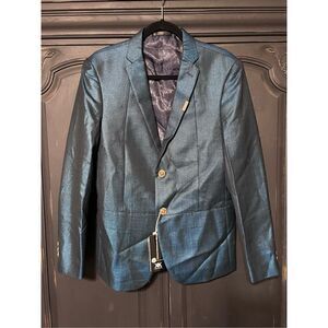 Kowaun Keenly Asian NWT Men's Pride Sports Coat, Blazer Jacket Iridescent Blue